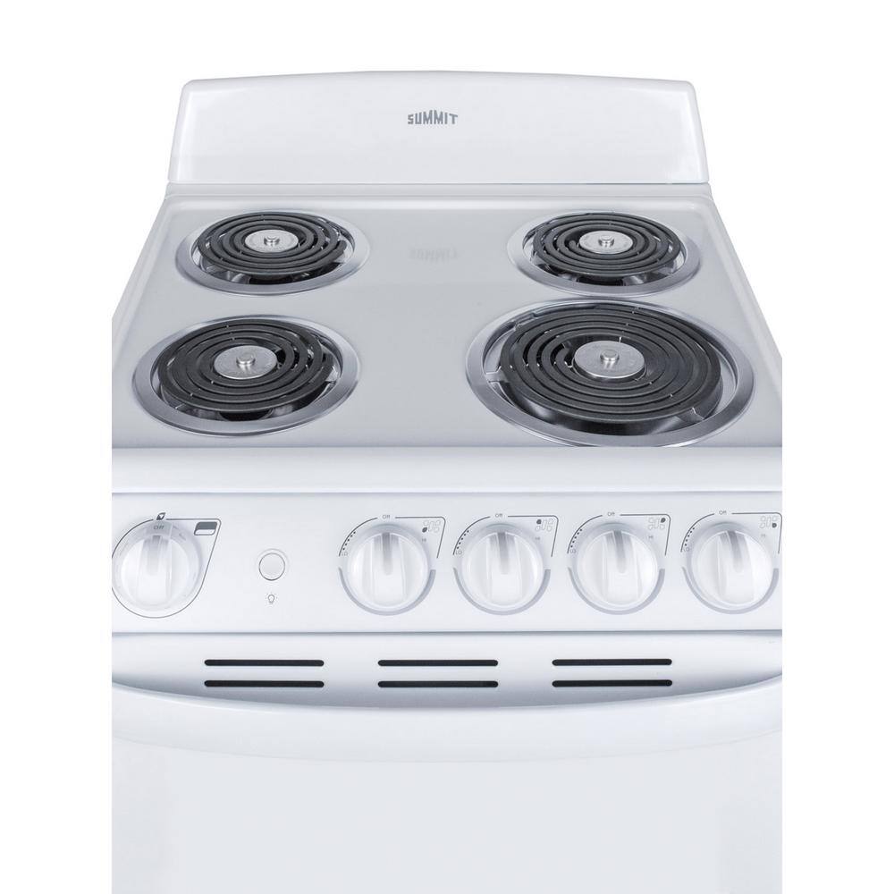 Summit Appliance 20 in. 2.3 cu. ft. Electric Range in White RE203W1