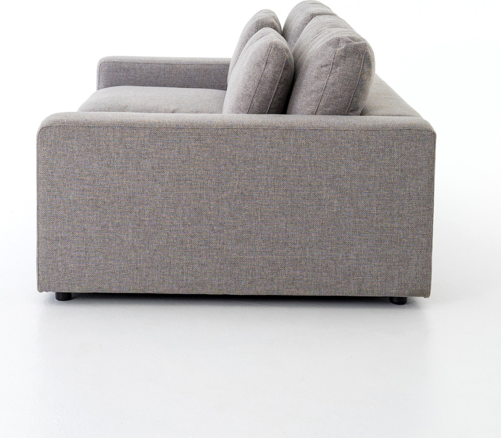 Contemporary Gray Fabric Upholstered Sofa 98 quot  Contemporary   Sofas   by Zin Home  Houzz