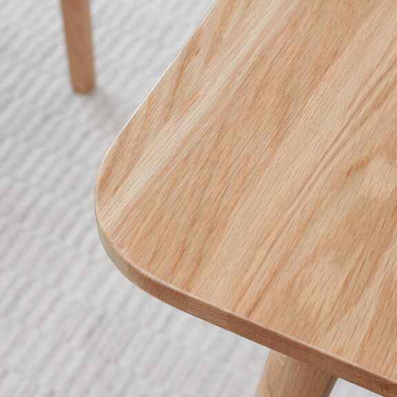 [One table with four chairs]Natural solid oak roun...