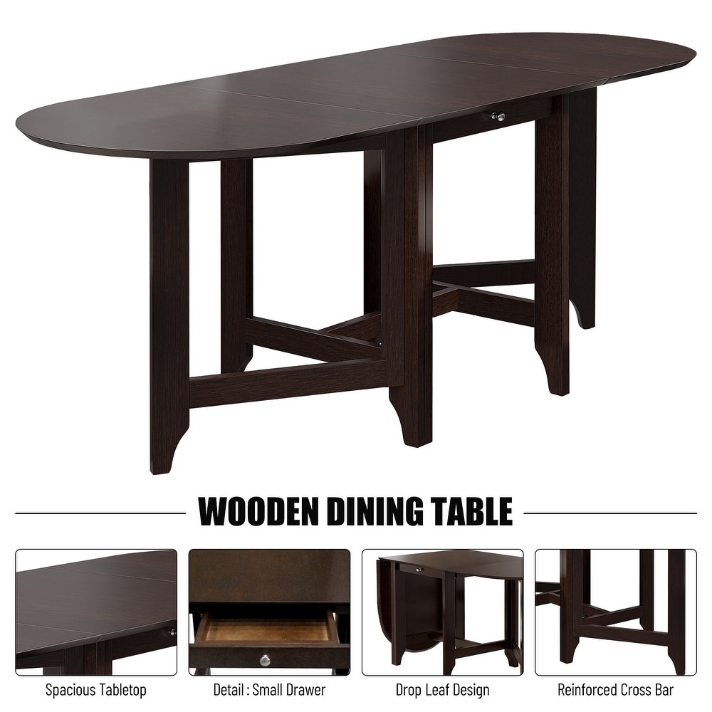 Drop Leaf Table Dining Table Breakfast Nook with Small Drawer