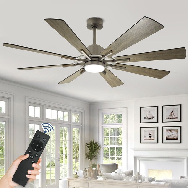 Remote Ceiling fan with Lights Large 8 Wooden Blades Shopping - The Best Deals on Ceiling Fans | 41709070