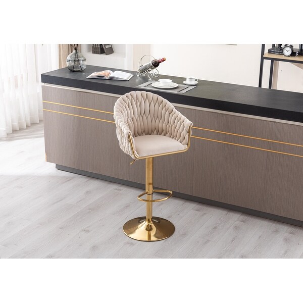 Vintage Stools with Backrest and Footstool Counter Height， Metal Frame Sturdy and Stable， Sponge Foam Cushions for Bar