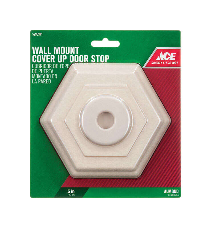 Ace 5 in. L Rubber Almond Wall Door Stop Mounts to wall