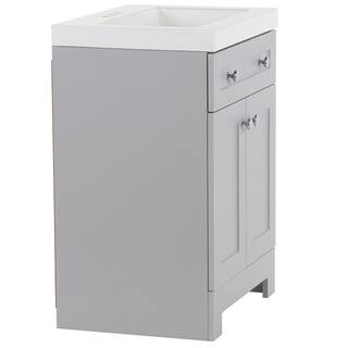 Glacier Bay Everdean 24.5 in. W x 18.8 in. D x 34.4 in. H Freestanding Bath Vanity in Pearl Gray with White Cultured Marble Top EV24P2-PG