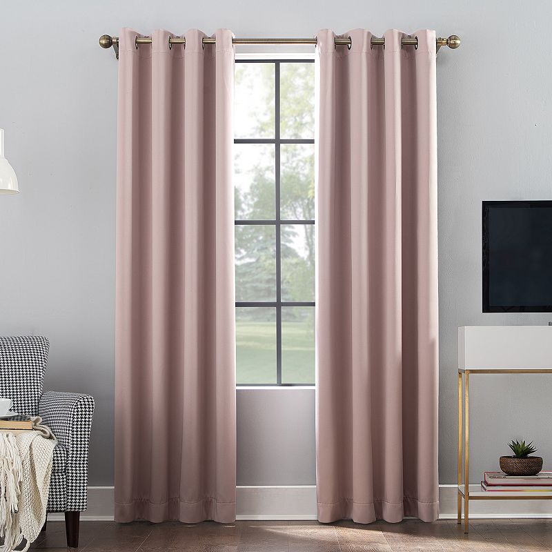 Sun Zero Oslo 100% Blackout Theater Grade Solid Grommet Single Curtain Panel