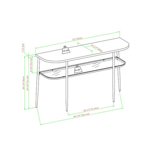 Middlebrook Designs Faux Marble and Glass Entry Table