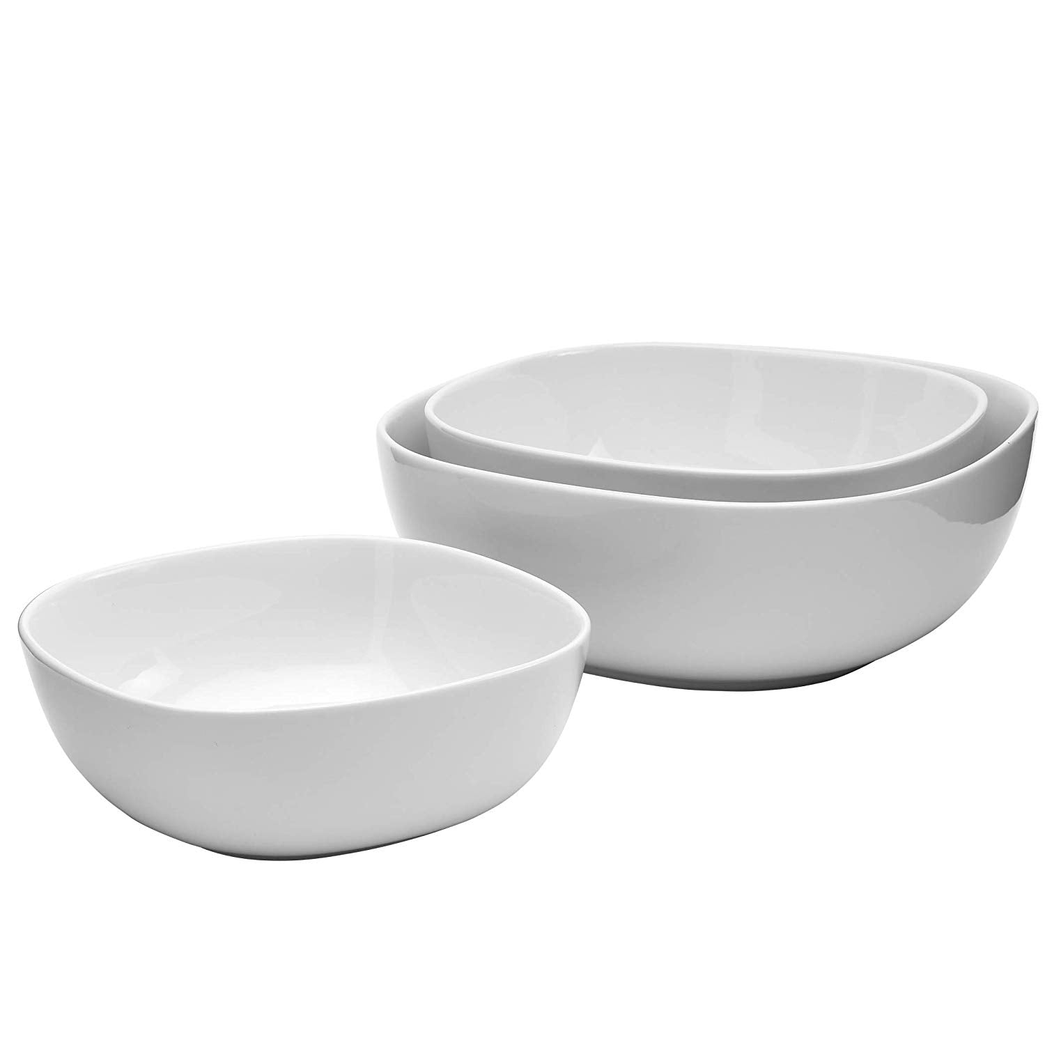 Denmark Tools for Cooks 3 Piece White Soft Square Serving Bowls