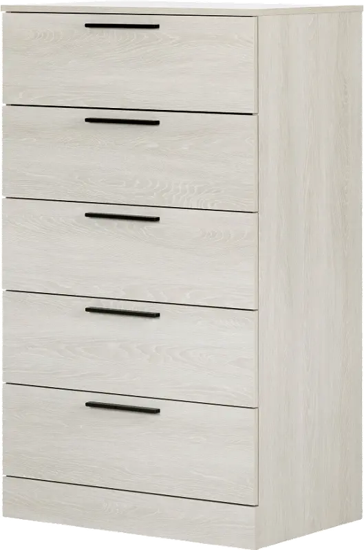 Winter Oak White Chest of Drawers - South Shore