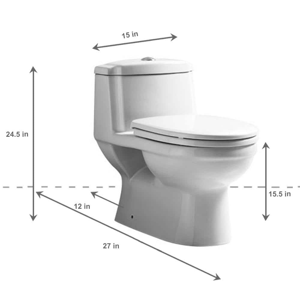 Whitehaus Collection Magic Flush 1Piece 1611 GPF Dual Flush Elongated Toilet in White