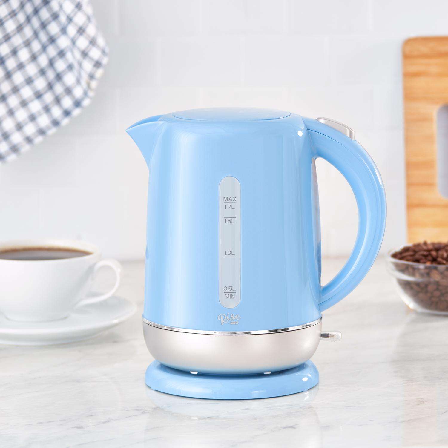 Rise by Dash Blue Glass/Plastic 1.7 L Electric Tea Kettle