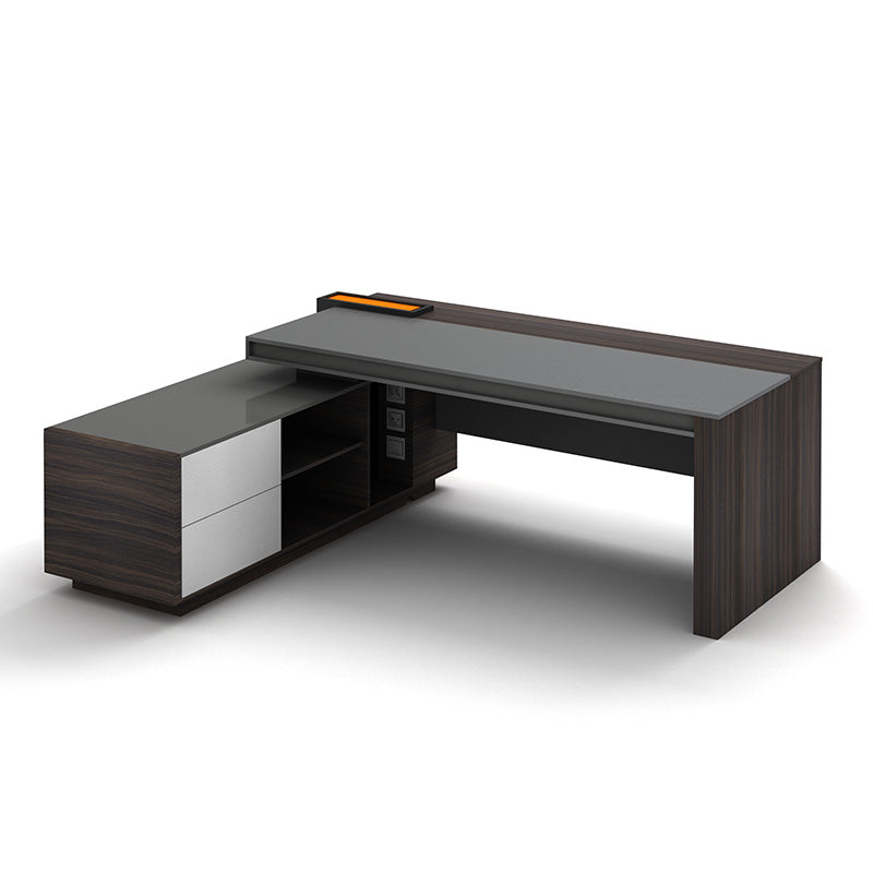 RADDIX Executive Desk with Left Return 2.2M - Dark Brown