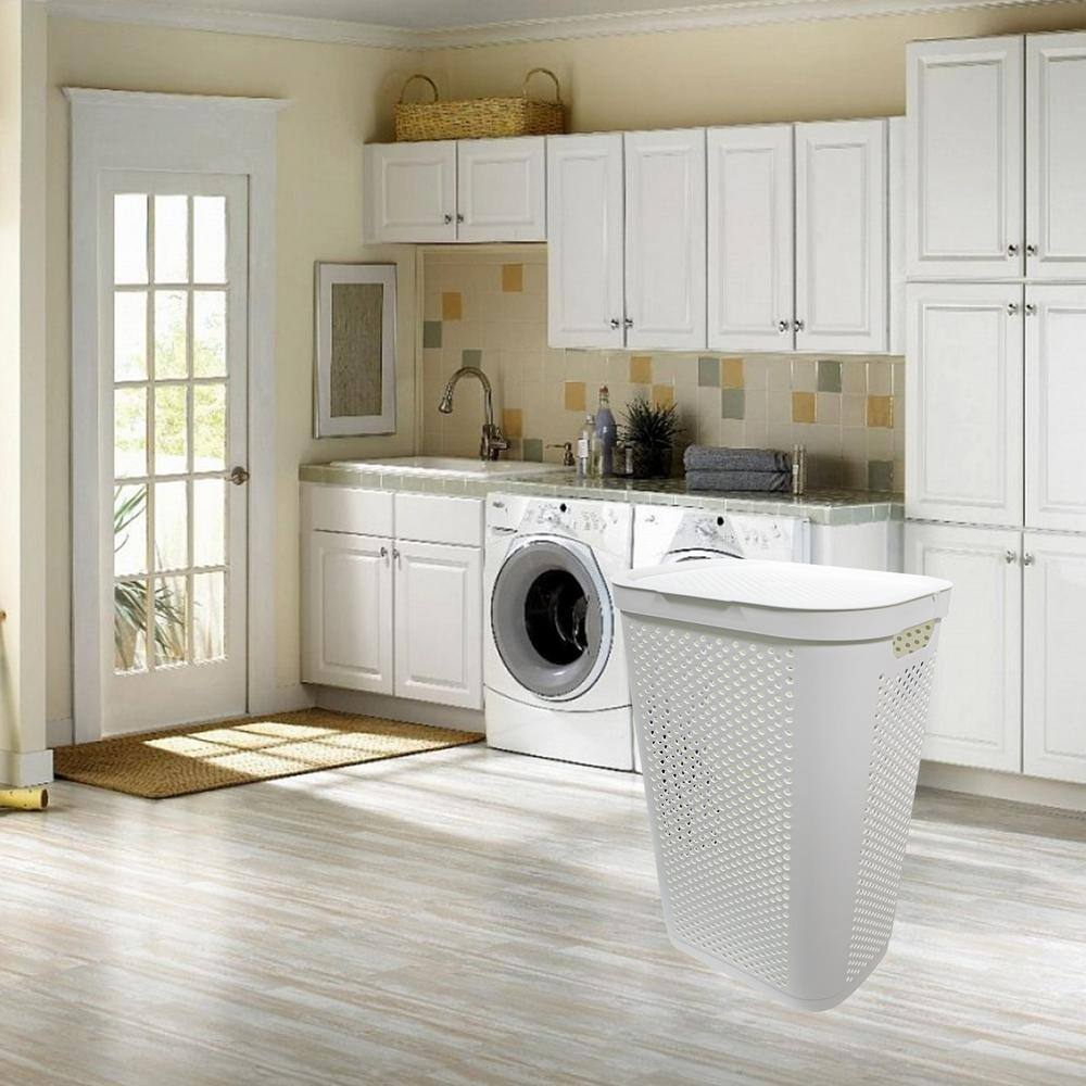 Modern Homes 60 L Laundry Hamper White 67536