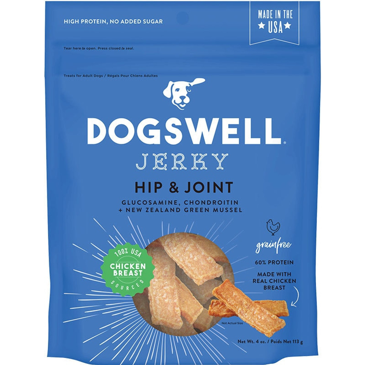 Dogswell Dog Hip and Joint Grain Free Chicken Jerky 4oz