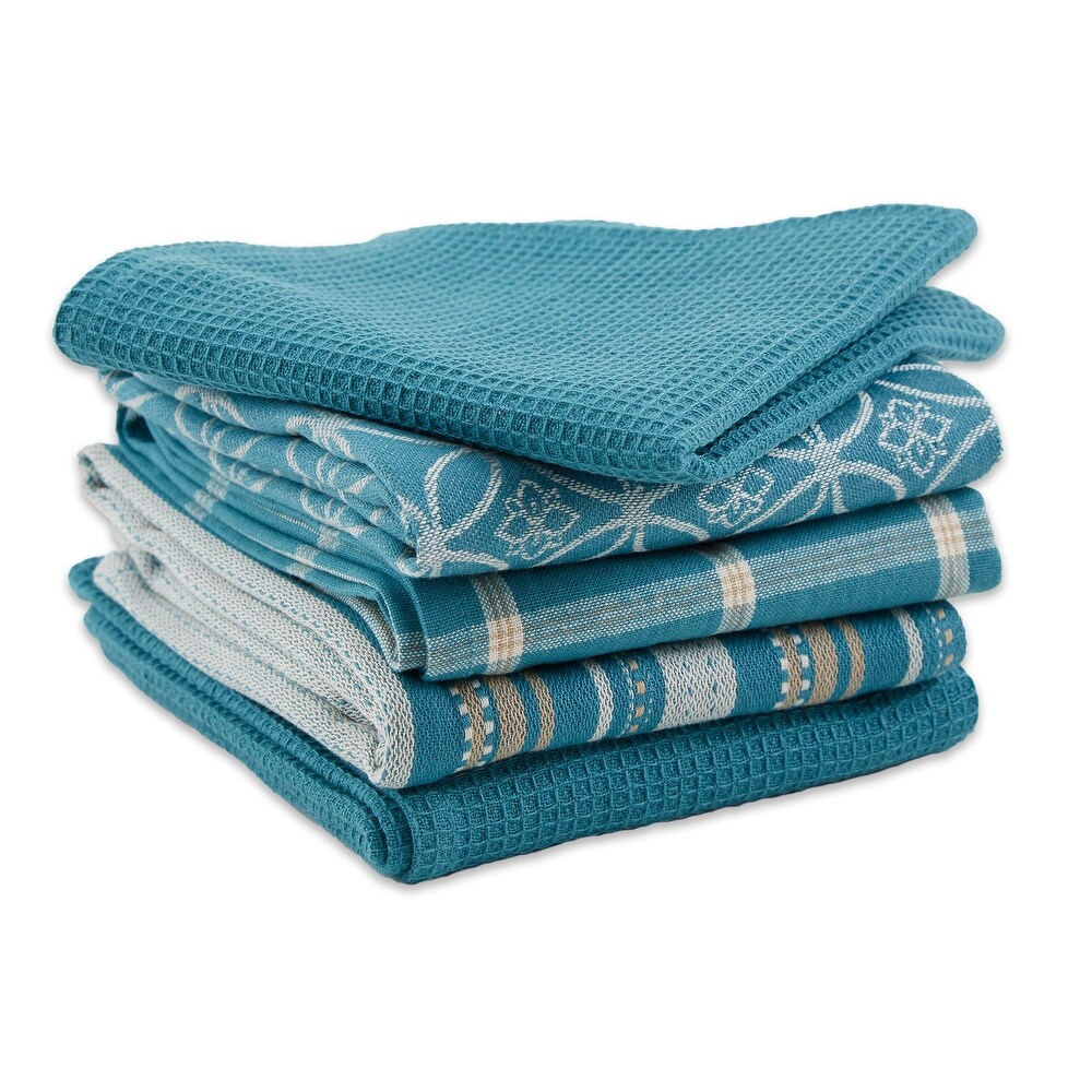 DII Assorted Kitchen Dishtowel   Dishcloths (Set of 5)