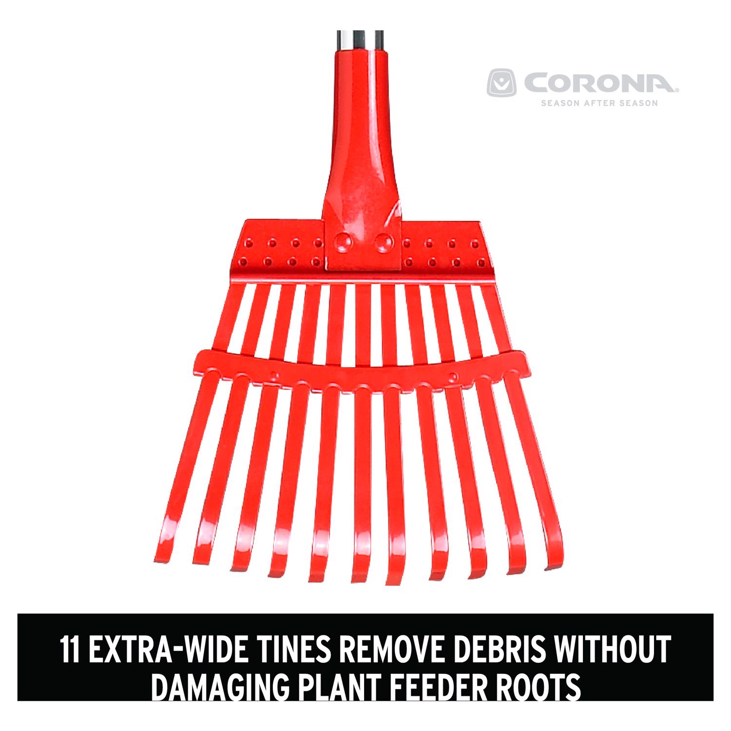 Corona 60.5 in. 11 Tine Steel Shrub Rake Aluminum Handle