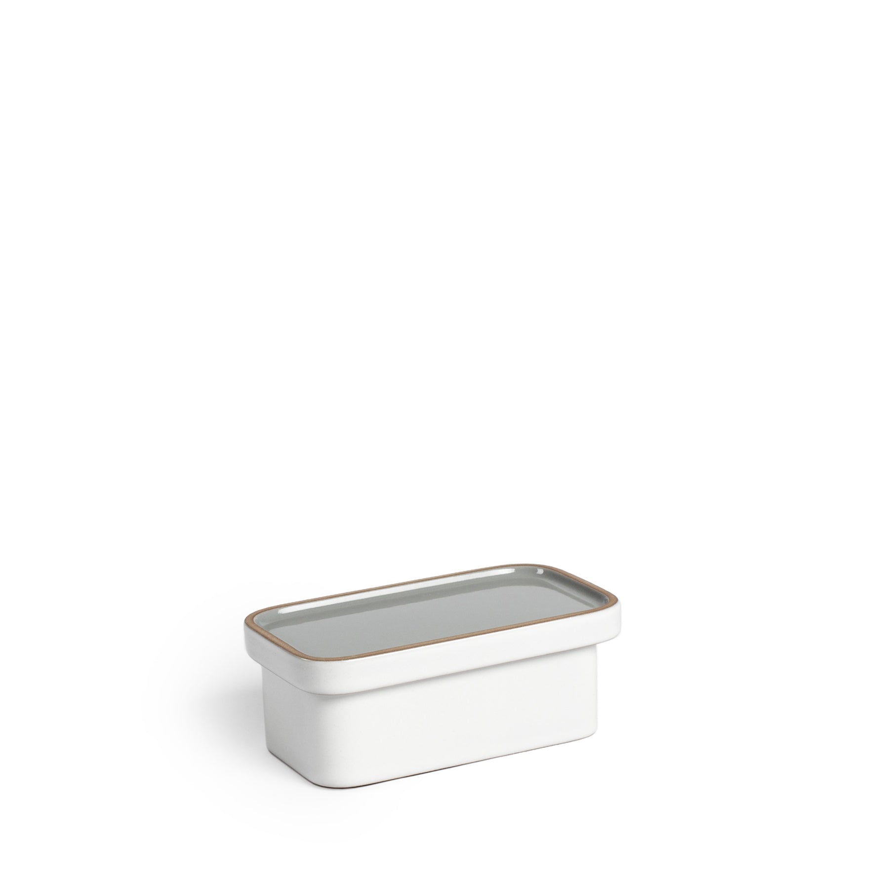 Butter Dish in Light Gray Whale and Opaque White