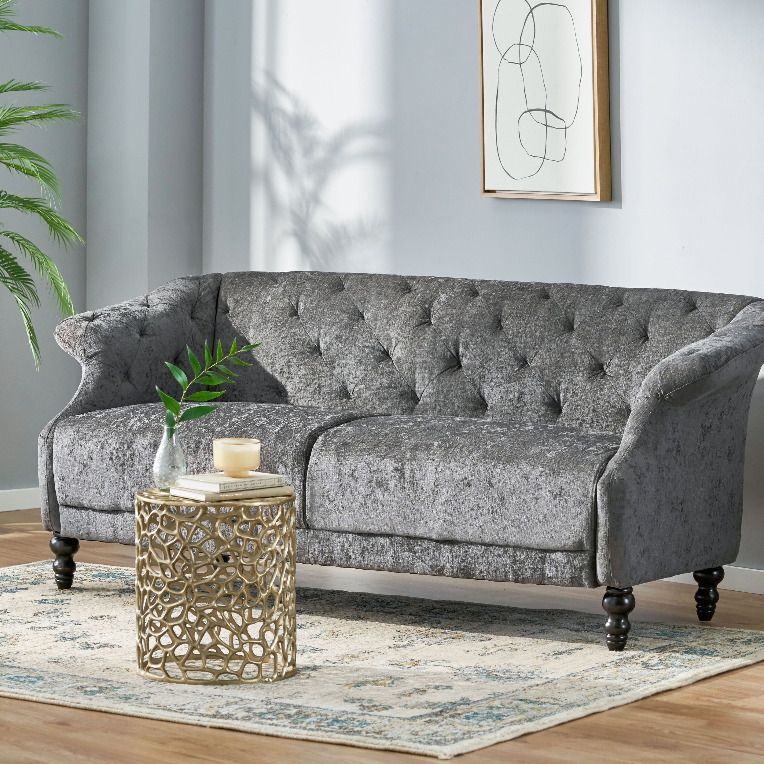 Lavonia Contemporary Tufted 3 Seater Sofa