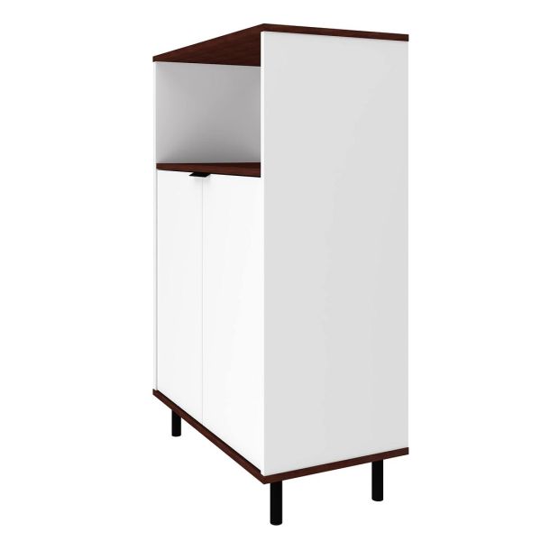 Mosholu Accent Cabinet in White and Nut Brown