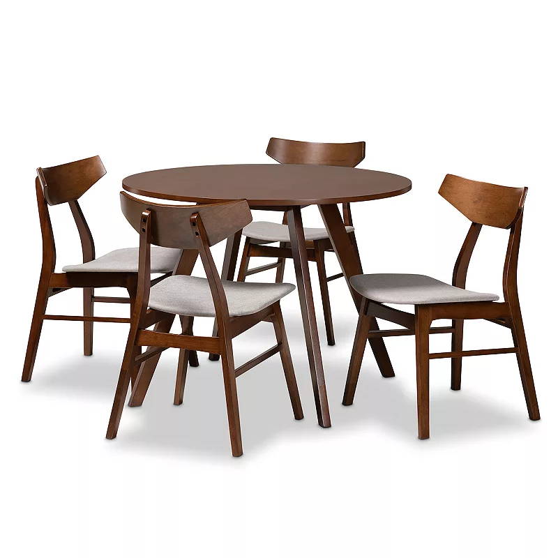 Baxton Studio Timothy Dining Table and Chair 5-piece Set