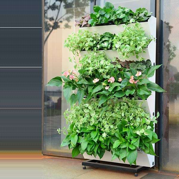 22.4 inch (57 cm) Hydrofall Self Watering Vertical Garden Planter and Wall Rack Kit (Ivory)