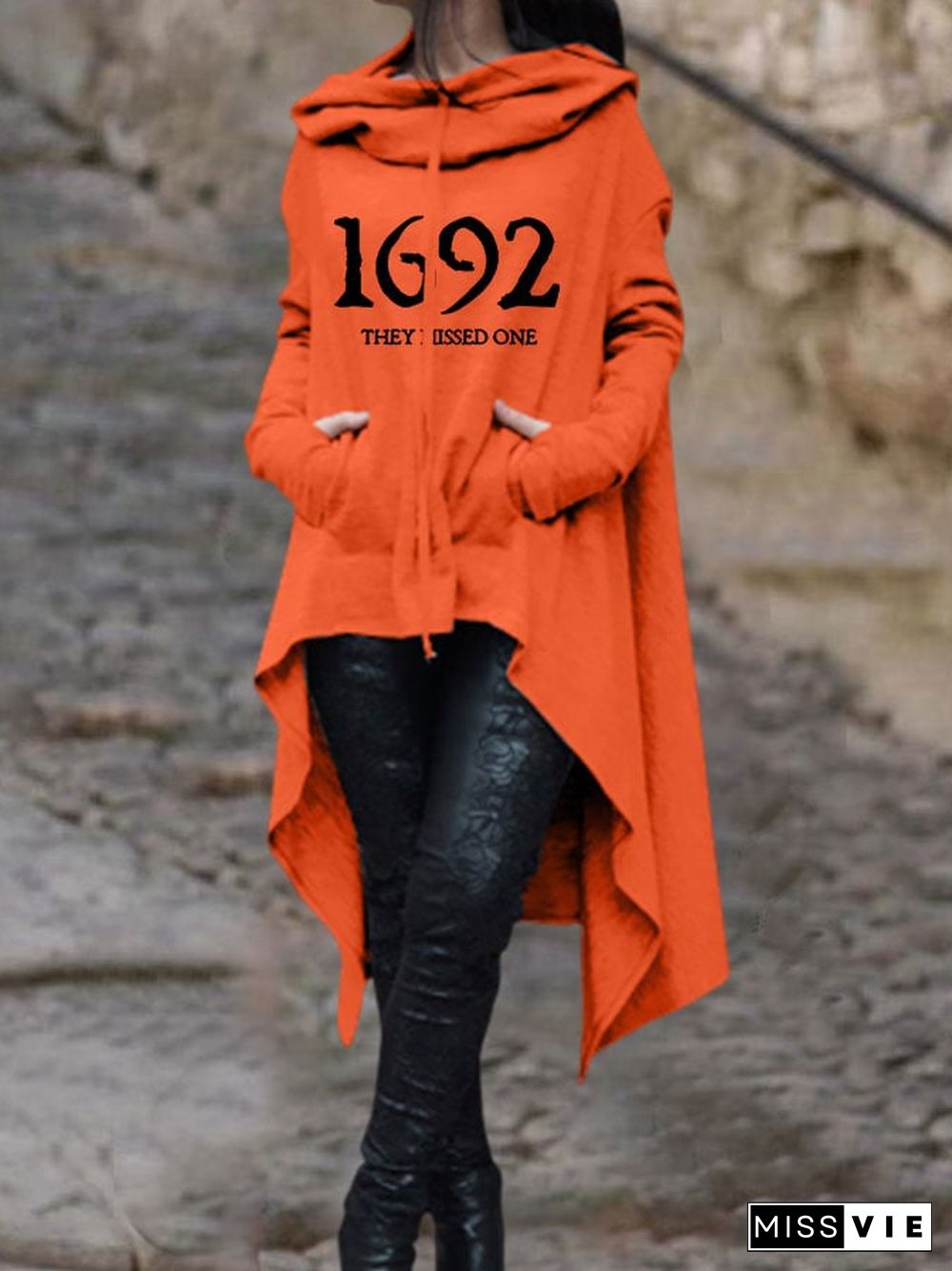 Women's 1692 They Missed One Salem Witch Print Cape Hoodie