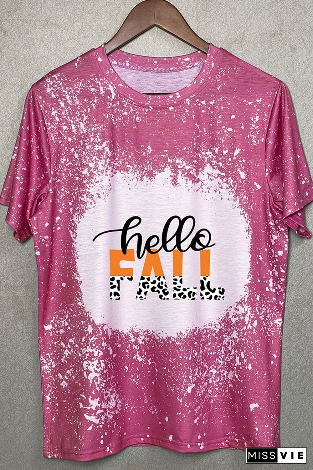 Hello Fall Leopard Graphic Tee Wholesale