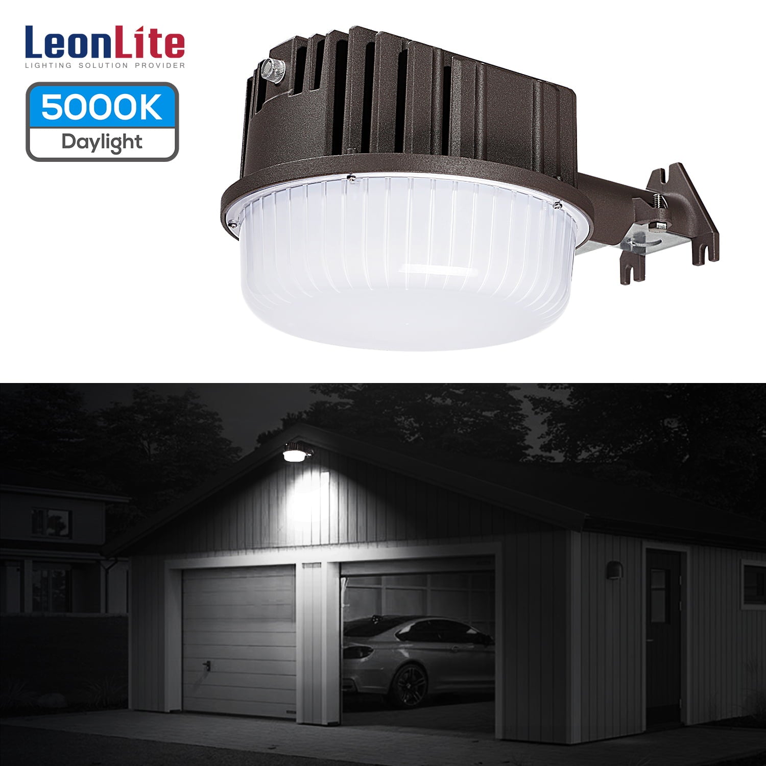 Dusk to Dawn Barn Light， LED 80W Security Lights， 800W Equivalent， 5000K Daylight