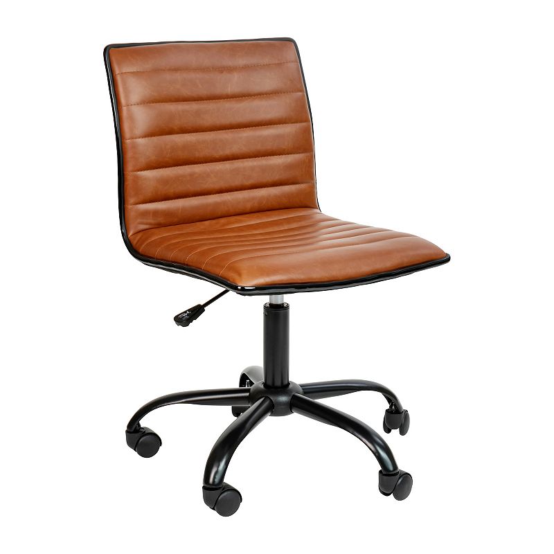 Flash Furniture Low Back Designer Armless Ribbed Swivel Office Chair