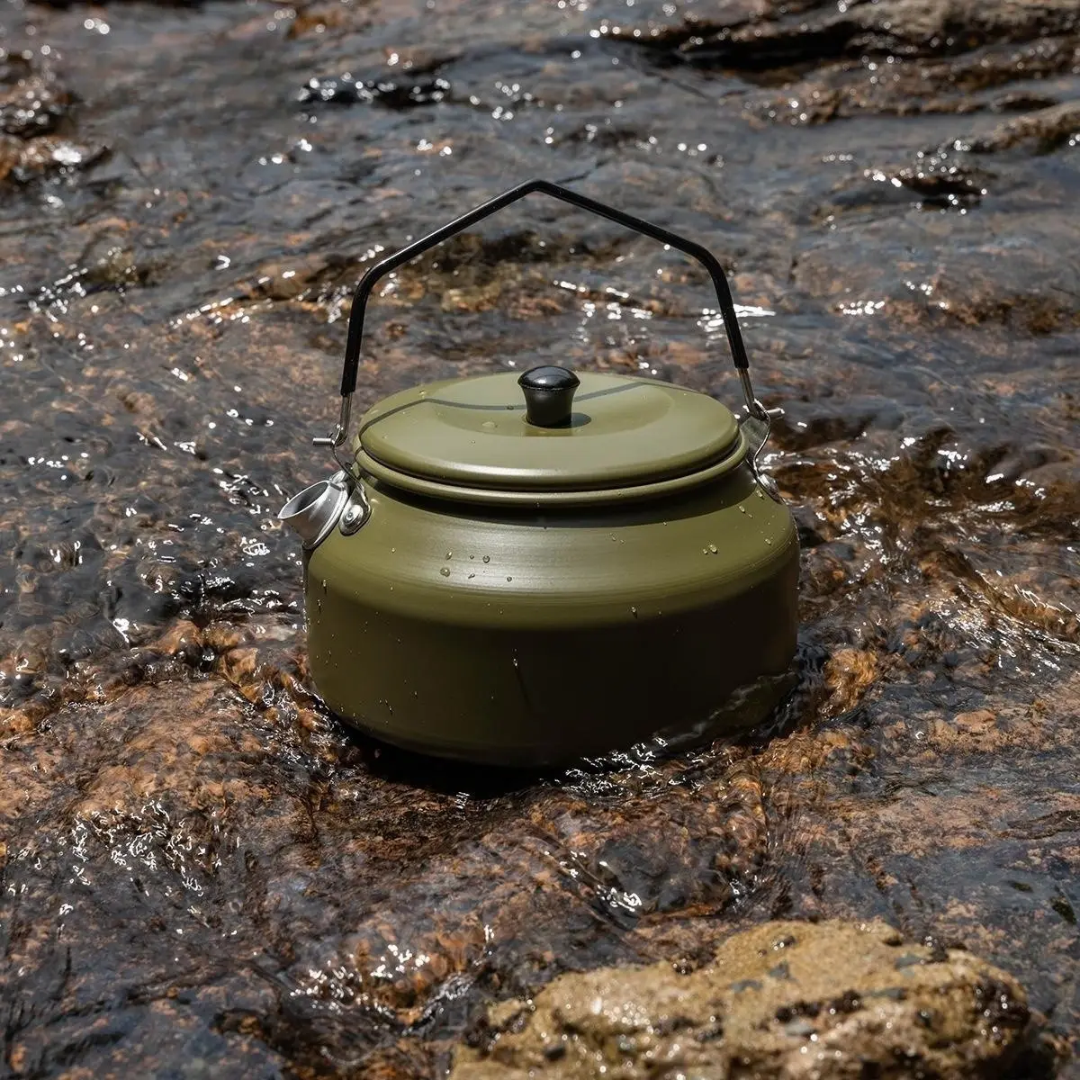 New Style Outdoor Multifunctional Picnic Camping Teapot Lightweight Durable Portable Aluminum Kettle