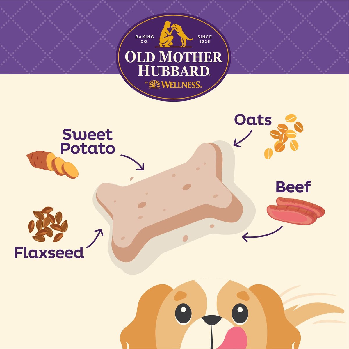 Old Mother Hubbard Mini Soft and Tasty Beef and Sweet Potato Flavor Baked Biscuit Dog Treats