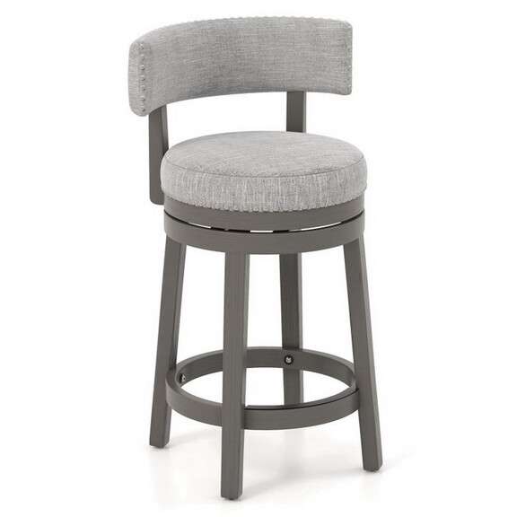 Costway 27/31 Inch Swivel Bar Stool with Upholster...