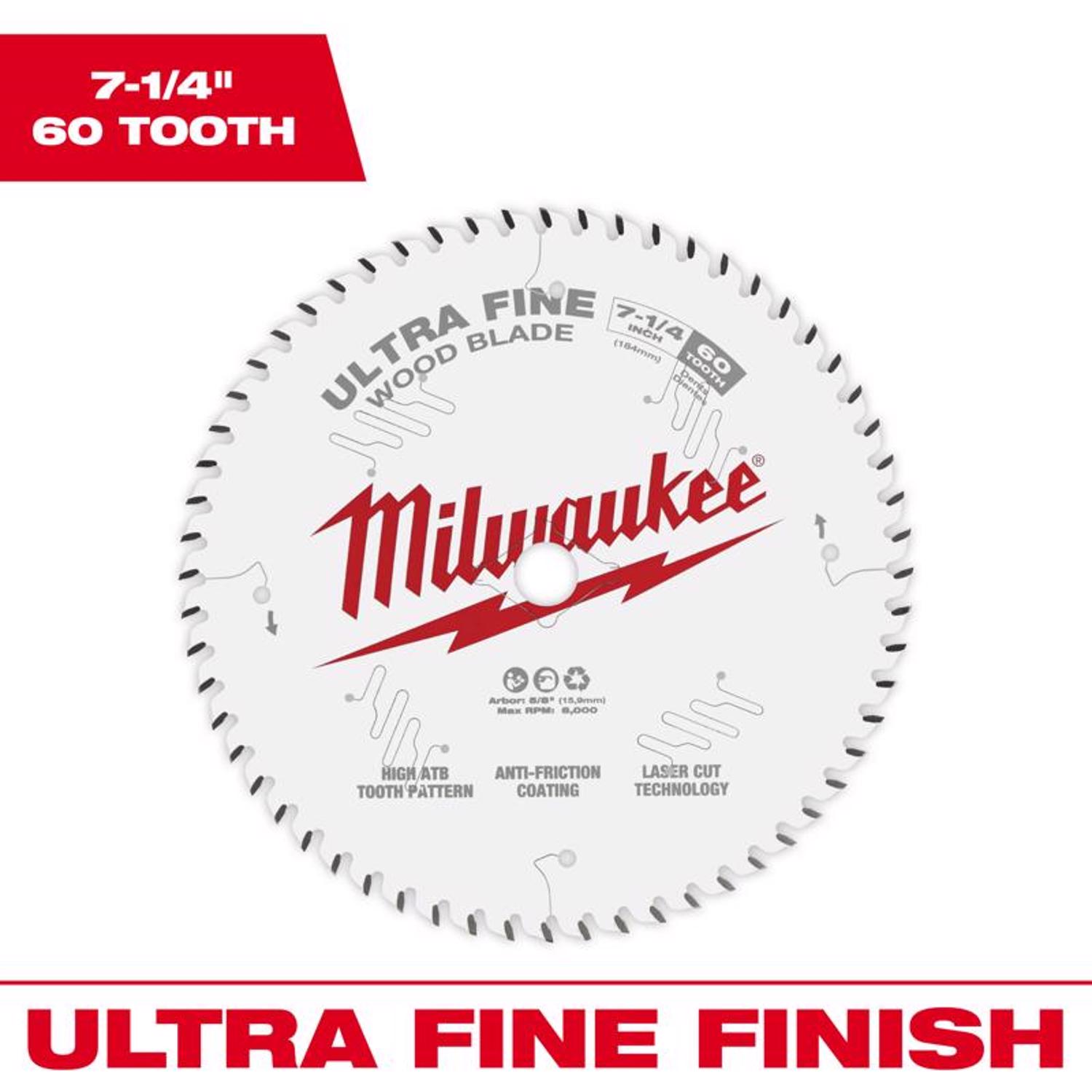 MW 7-1/4 in. D X 5/8 in. Ultra Fine Tungsten Carbide Saw Blade 60 teeth 1 pk