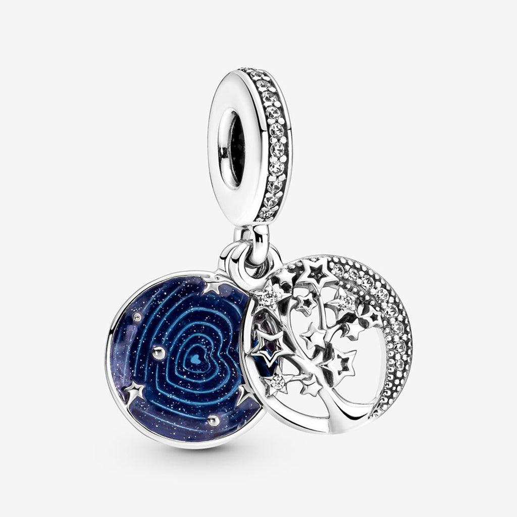 PANDORA  Double Dangle Tree & Galaxy Moon Charm