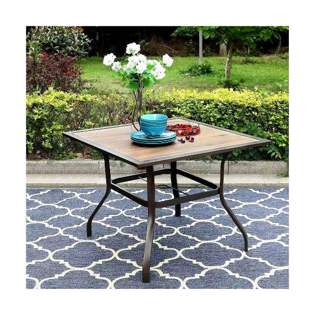 Square Patio Dining Table With Umbrella Hole Captiva Designs