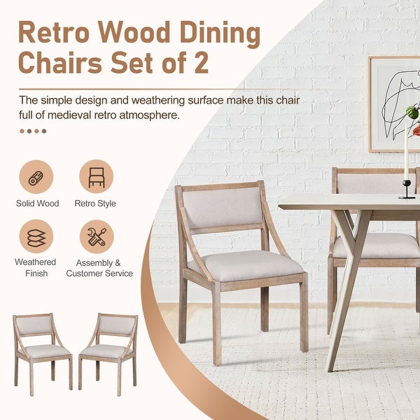 Wood Dining Chairs Set of 2