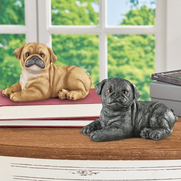 Collections Etc Hand painted Realistic Pug Puppy Outdoor Statue