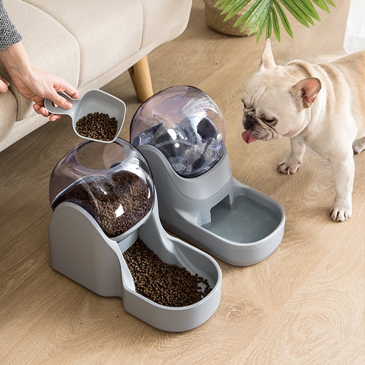 HANAMYA Automatic Dog and Cat Waterer and Feeder Bundle Set