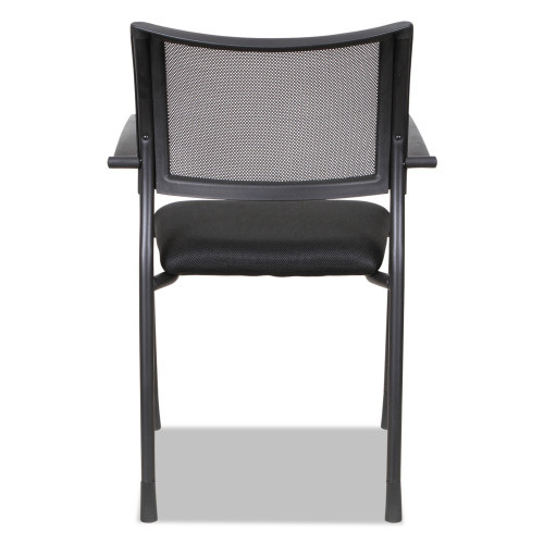 Alera Eikon Series Stacking Mesh Guest Chair， Supports Up to 275 lb， Black， 2/Carton (EK43ME10B)