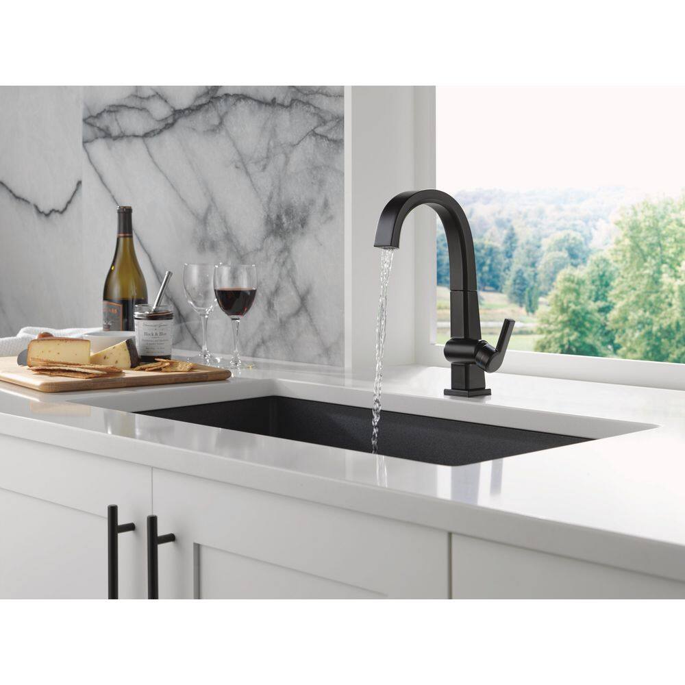 Delta Pivotal Single-Handle Bar Faucet in Matte Black 1993LF-BL