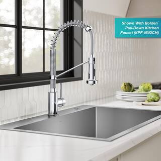 KRAUS Loften UndermountDrop-In Stainless Steel 33 in. 1-Hole Single Bowl Kitchen Sink KHT410-33