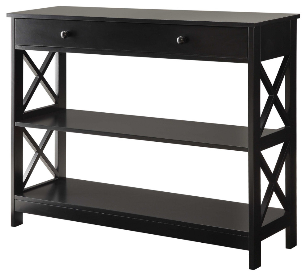 Oxford 1 Drawer Console Table With Shelves   Transitional   Console Tables   by ShopLadder  Houzz