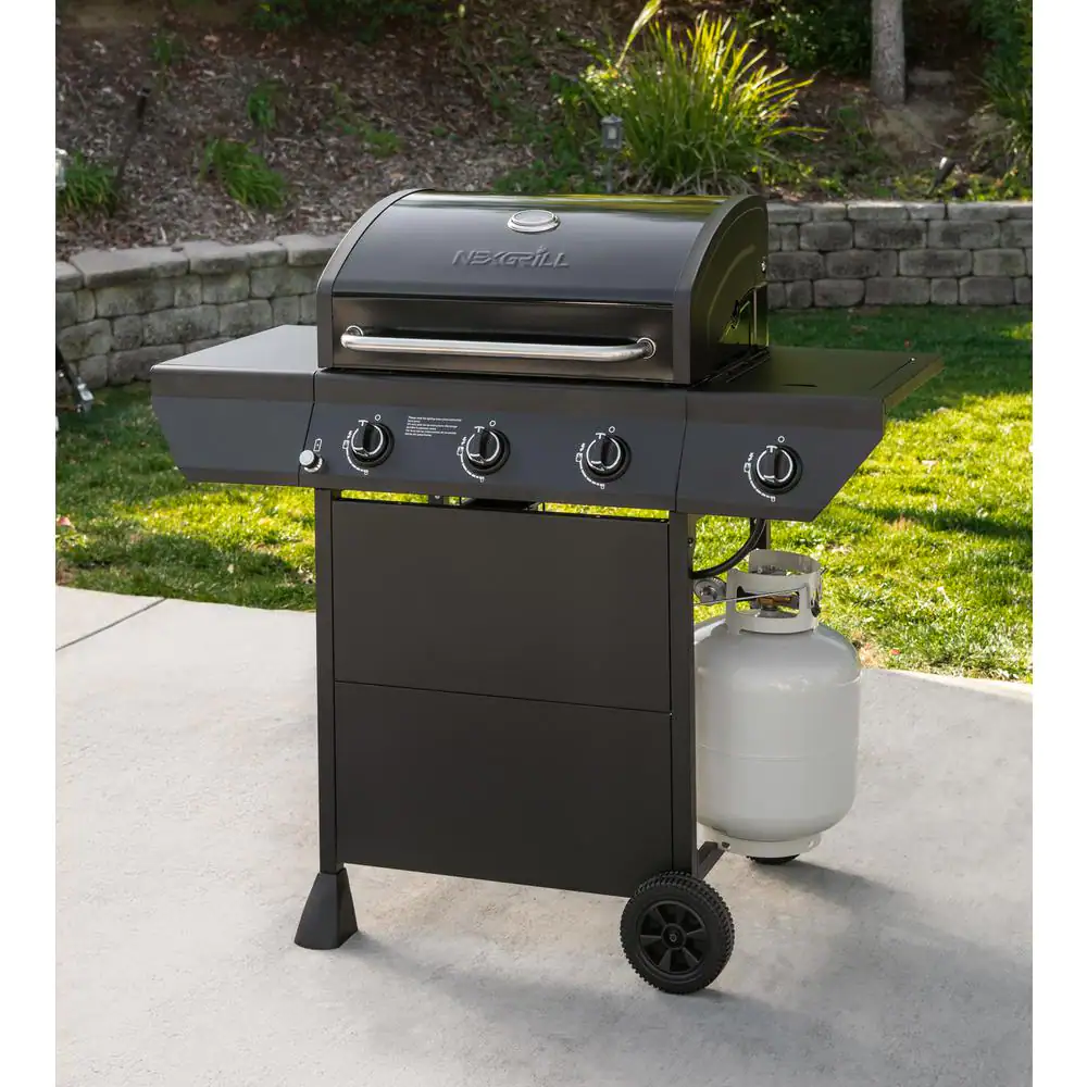 Nexgrill 720-0925S 3-Burner Propane Gas Grill in Black with Side Burner