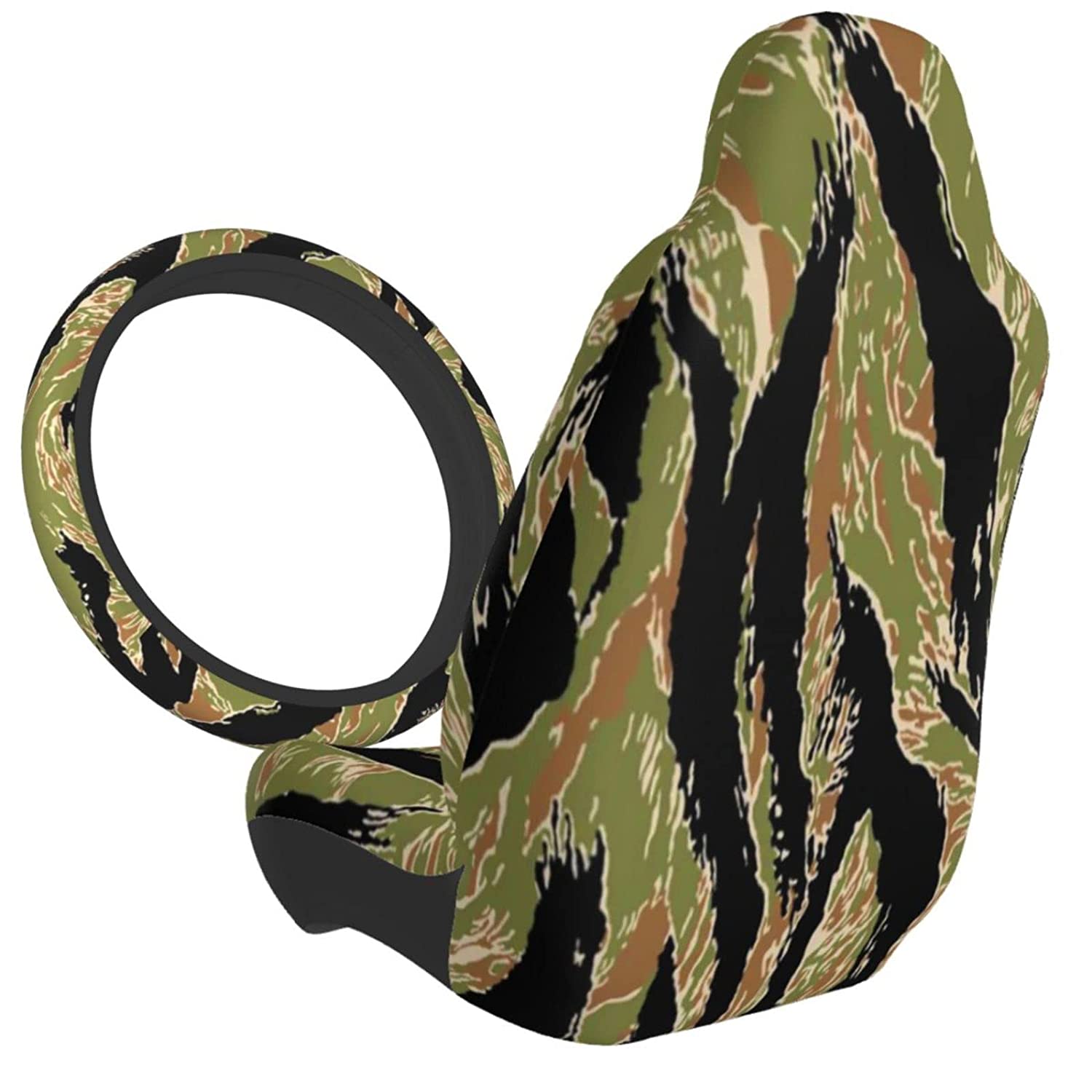 Camo Seat Covers Steering and Wheel Cover Set for  Front Seat Covers Universal Bucket Seat Cover Automotive Seat Protector Fit Most  Sedan SUV Truck