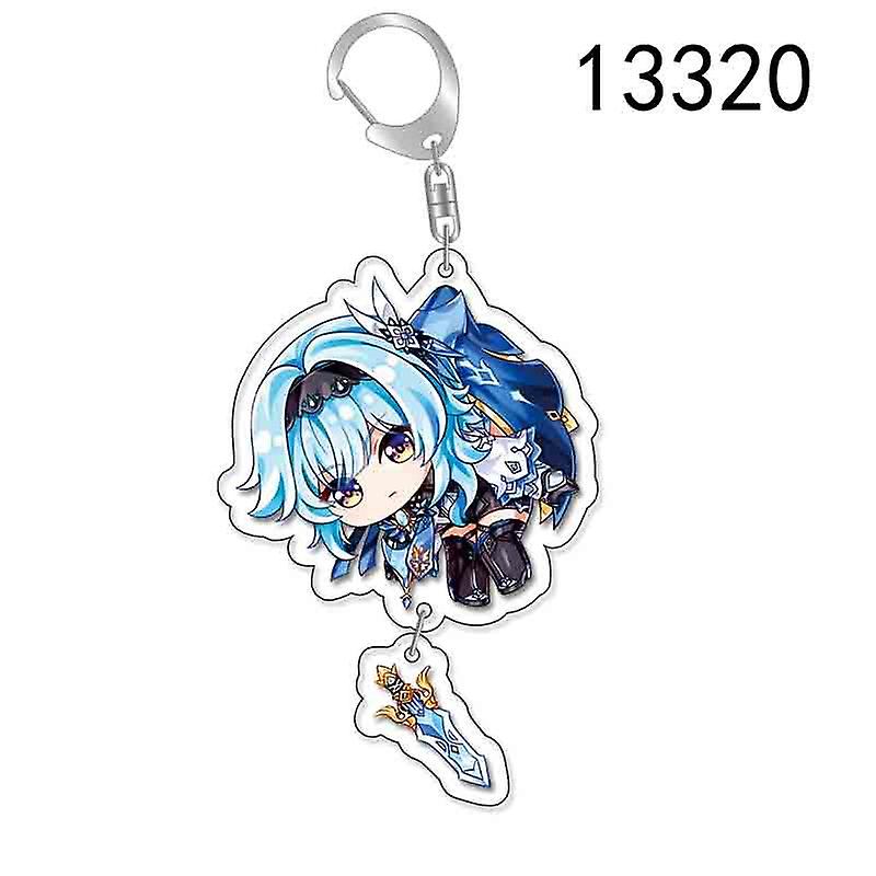 27pcs Anime Genshin Impact Acrylic Keychain Tighnari Collei Dori Nilou Candace Cyno Figure Pendant Keyring Jewelry Gift，transparent