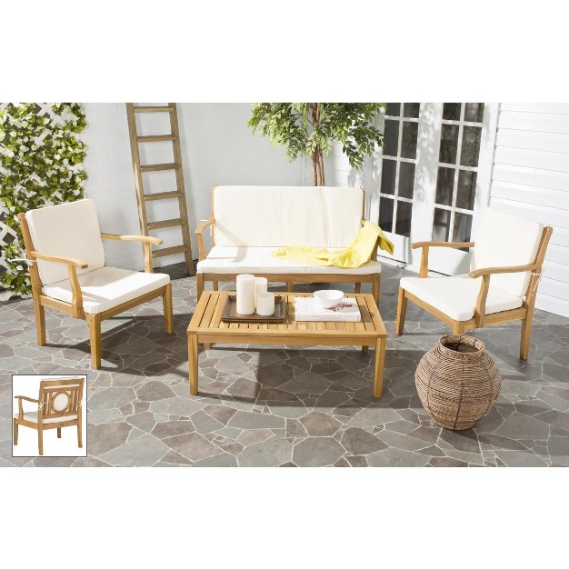 Montclair 4 Piece Patio Outdoor Living Conversation Set Safavieh