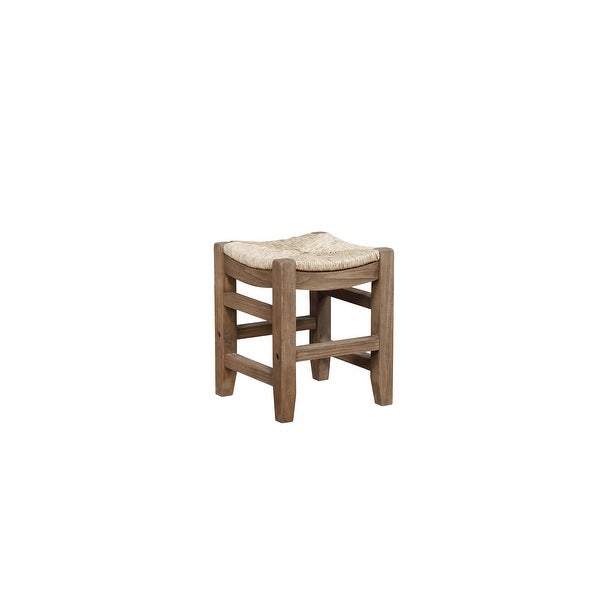 The Gray Barn Enchanted Acre 18-inch Wood Stools with Rush Seats (Set of 2)