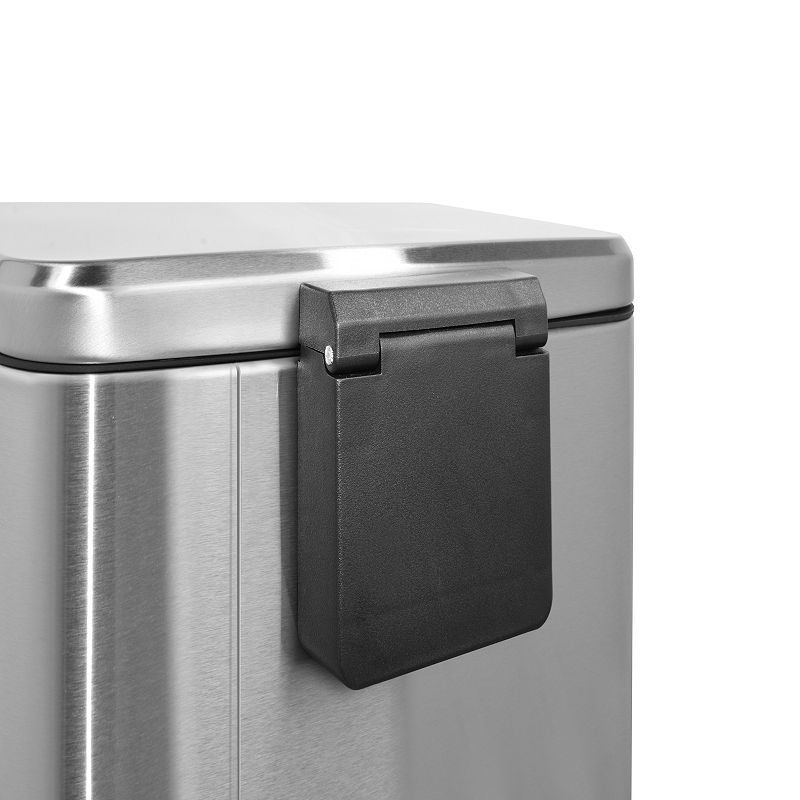 8 Gal./30 Liter and 1.3 Gal./5 Liter  Rectangular Stainless Steel Step-on Trash Can Set for Kitchen and Bathroom