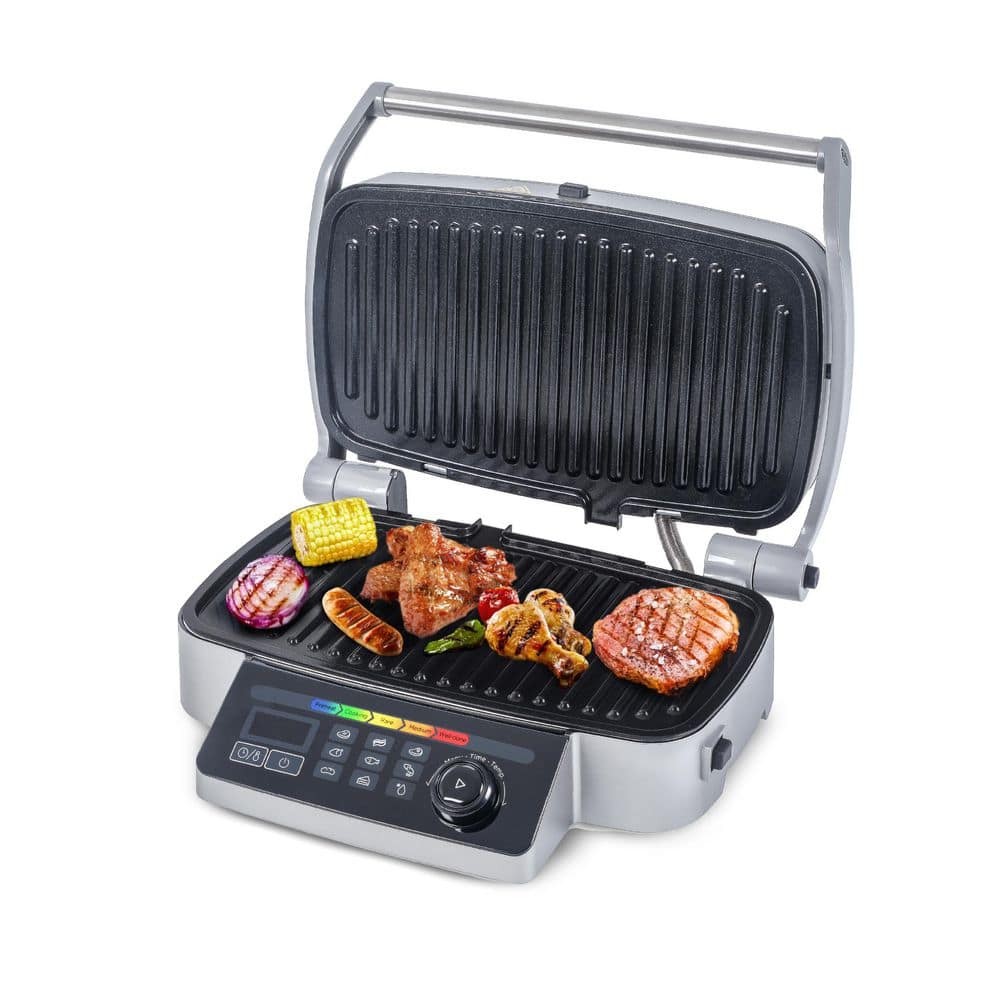 Commercial CHEF 126 sq. in. Black 9-in-1 Contact Grill CHIG14MB