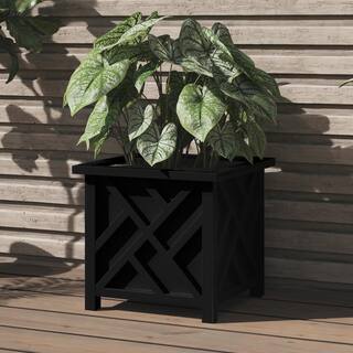 Pure Garden 15.5 in. L x 15.5 in. W x 16.5 in. H Polypropylene Garden Planter Box Black 50-LG1361