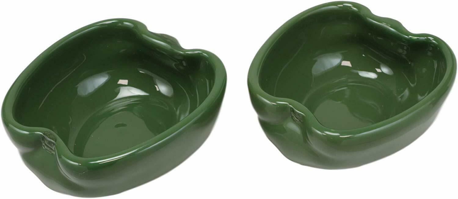 1 Ceramic Green Bell Pepper Small 4oz Dipping Bowl Container Saucer Set Of 2 EBR02